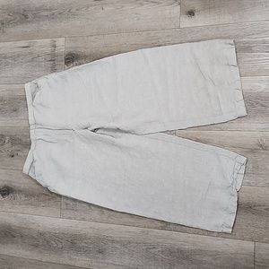 Eileen Fisher linen rayon blend wide leg cropped pants size M